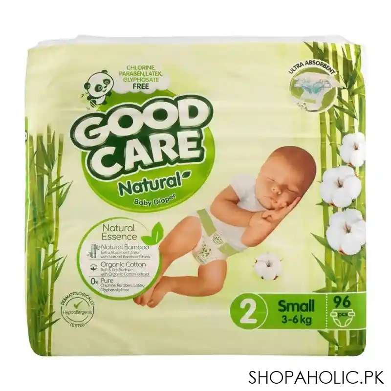 good care natural baby diaper no. 2, small, 3 6 kg, 96 pack main image