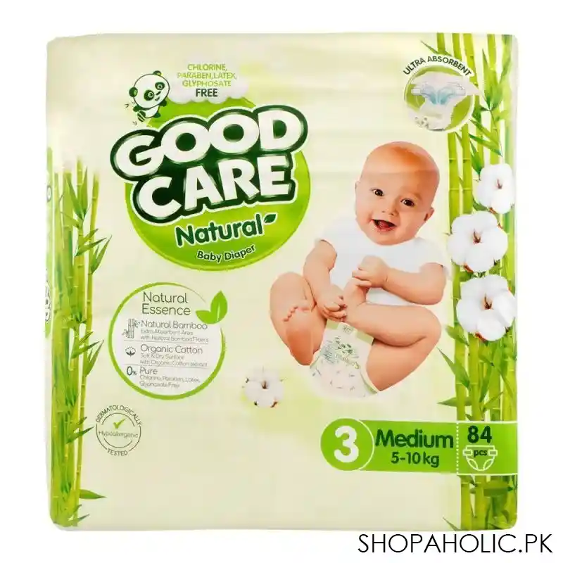 good care natural baby diaper no. 3, medium, 5 10 kg, 84 pack main image