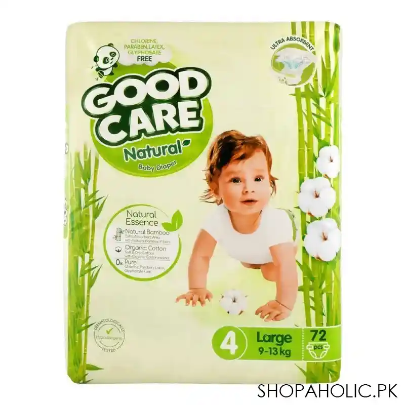 good care natural baby diaper no. 4, large, 9 13 kg, 72 pack main image