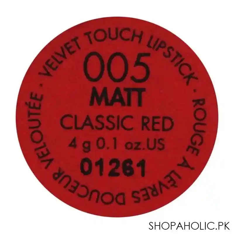 gosh velvet touch lipstick, 005 matt classic red image3