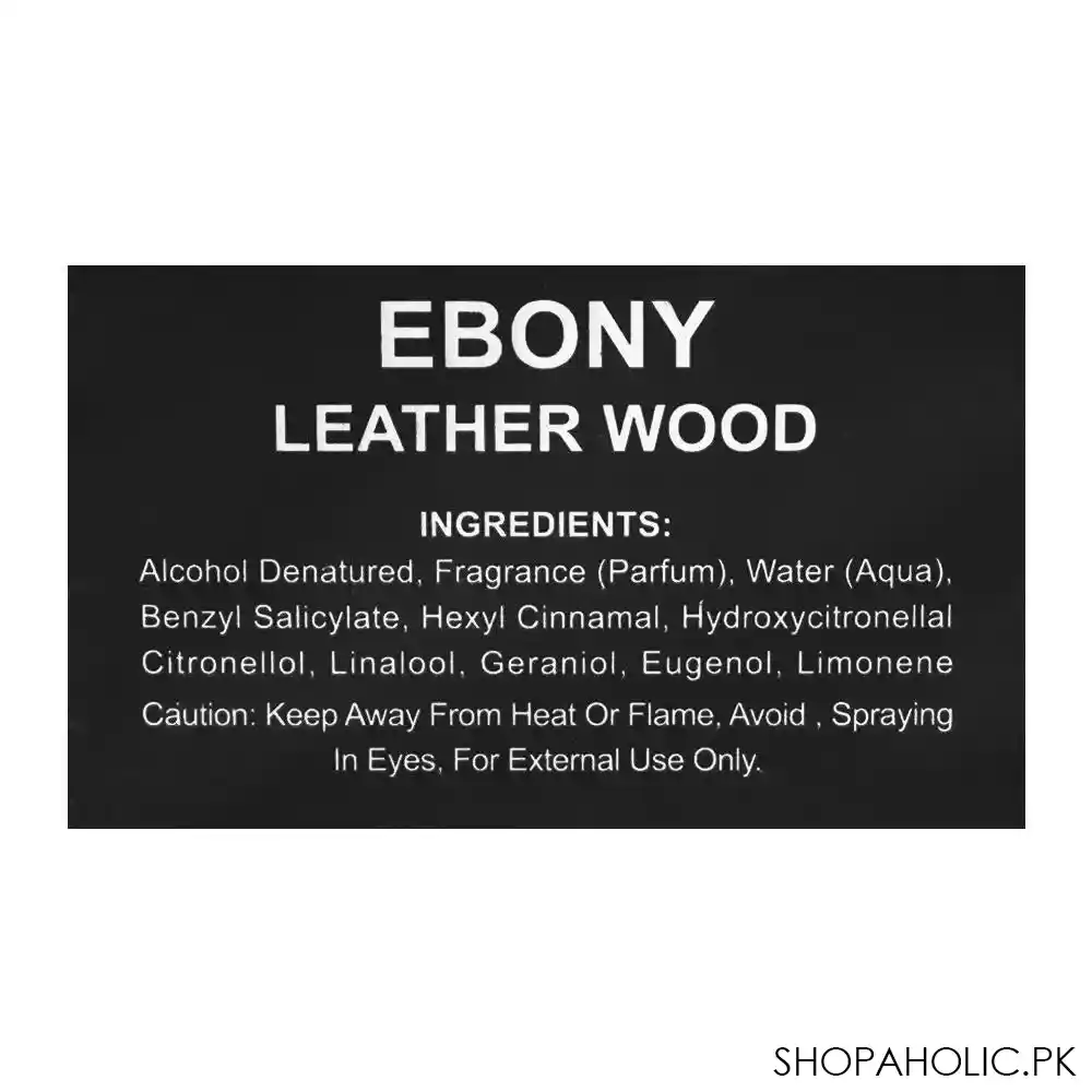 grandeur elite ebony leather wood eau de parfum, for men, 100ml image2