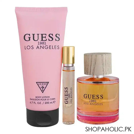 Guess 1981 Los Angeles Set Gift Set for Women, Eau De Toilette 100ml + Body Lotion 200ml + Travel Spray 15ml - Main Image