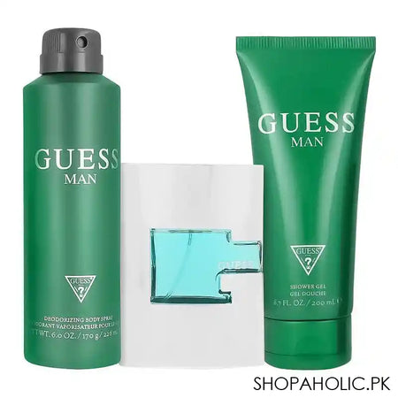 Guess Man Green Set Eau De Toilette 75ml + Body Spray 226ml + Shower Gel, 200ml - Main Image