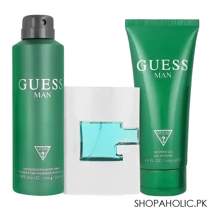Guess Man Green Set Eau De Toilette 75ml + Body Spray 226ml + Shower Gel, 200ml - Main Image