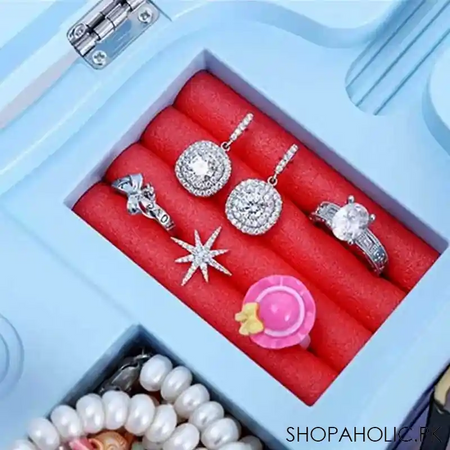 guitar shaped musical ballerina jewelry storage box with mirror for women image3