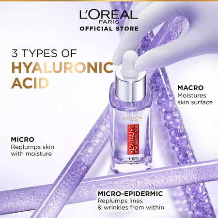 L'Oreal Paris Innovation Revitalift Hyaluronic Acid 1.5% Hyaluron Serum, 30ml - Hydrating, Anti-Aging, Glass Skin - Image 2
