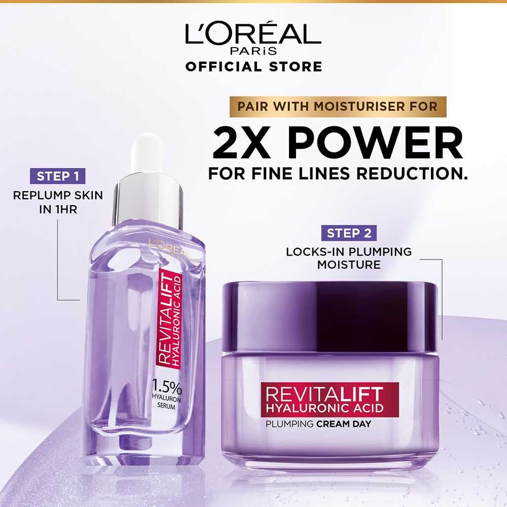 L'Oreal Paris Innovation Revitalift Hyaluronic Acid 1.5% Hyaluron Serum, 15ml - Hydrating, Anti-Aging, Glass Skin - Image 6
