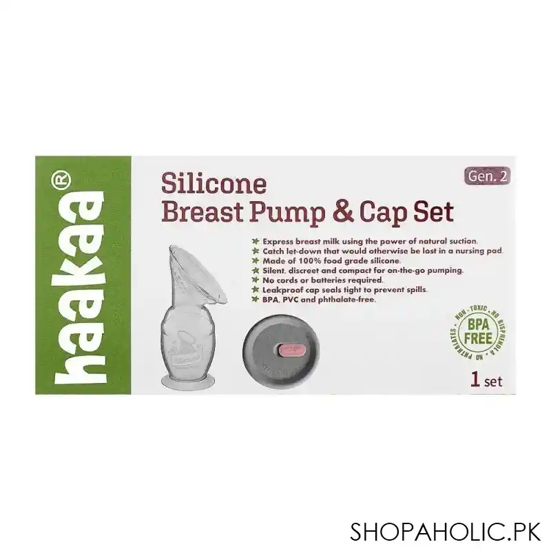 haakaa silicone breast pump & cap set, gen. 2, gbhk041 image2