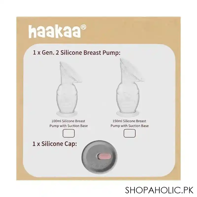 haakaa silicone breast pump & cap set, gen. 2, gbhk041 image3