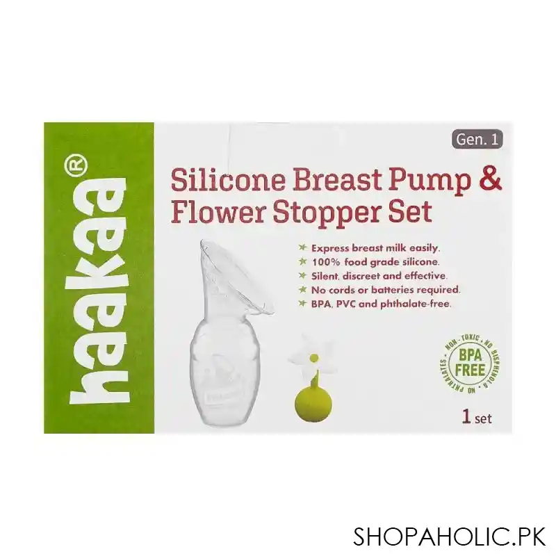 haakaa silicone breast pump & flower stopper set, gen. 1, gbhk020 w image2