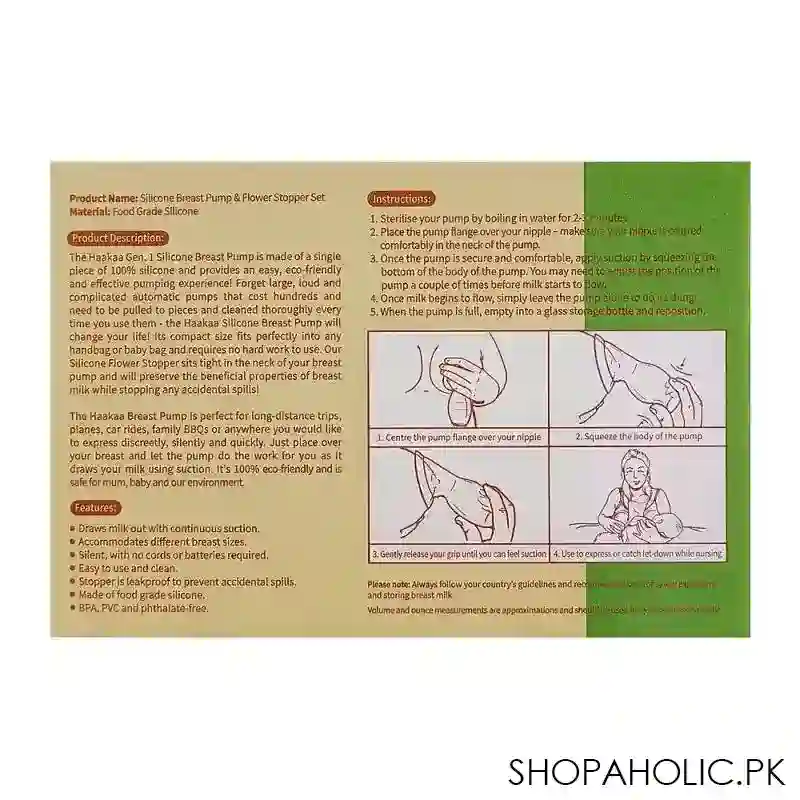 haakaa silicone breast pump & flower stopper set, gen. 1, gbhk020 w image3