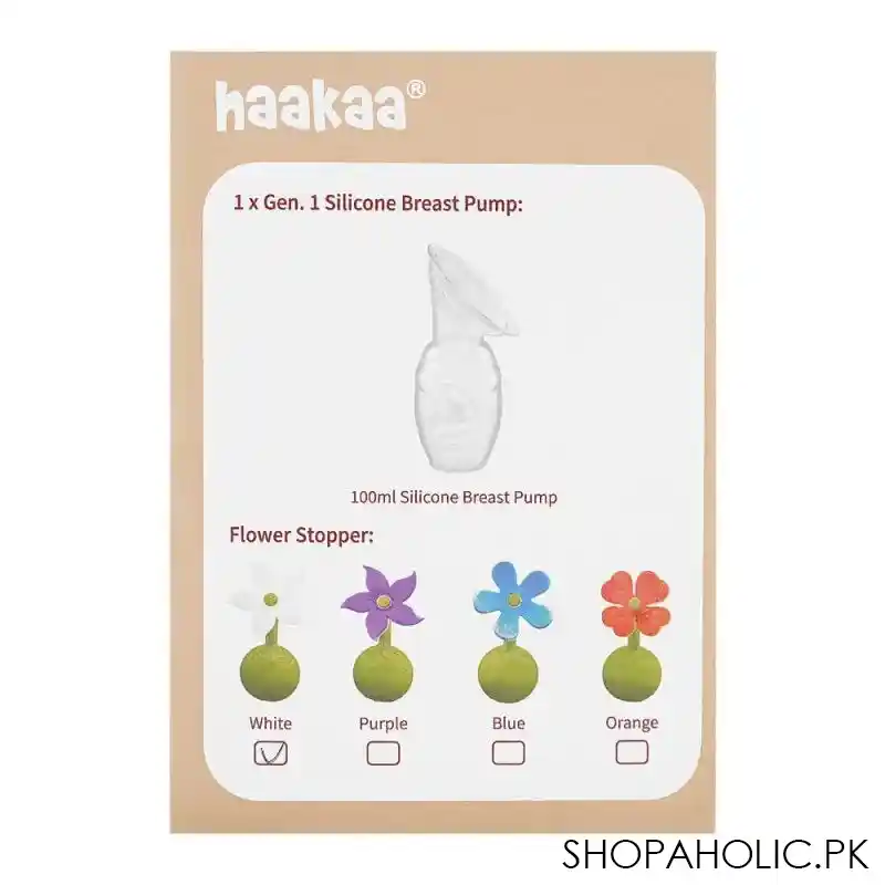 haakaa silicone breast pump & flower stopper set, gen. 1, gbhk020 w image4