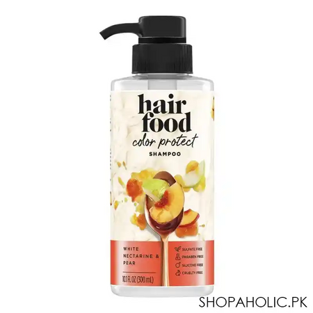 hair food color protect white nectarine & pear shampoo, sulfate free, 300ml main image