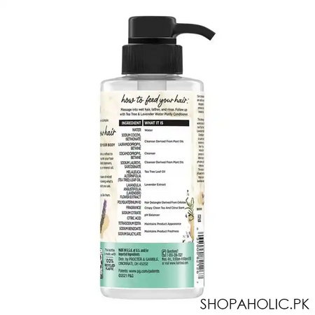 hair food tea tree & lavender water purify water shampoo, sulfate free, 300ml image2