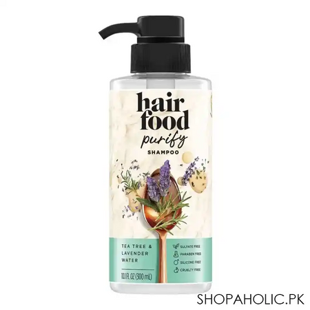 hair food tea tree & lavender water purify water shampoo, sulfate free, 300ml main image