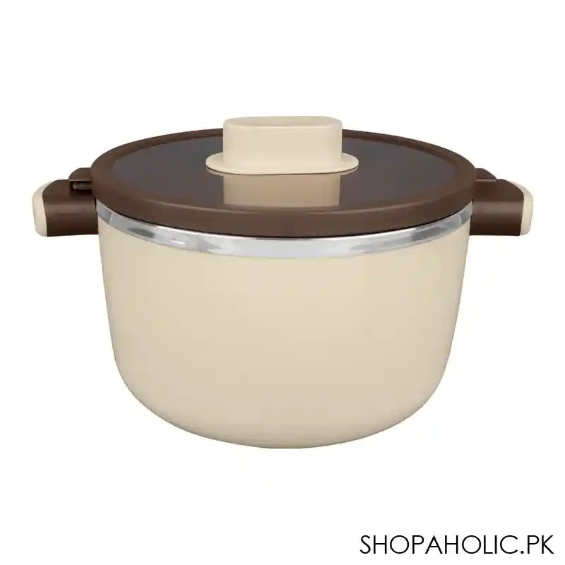 Happy Ware Forte Warmer Pot With Twist-Lock Lid, 1.8 Liter Capacity, 9.8in x 7.1in x 5.3in, Beige, SU-647 - Main Image