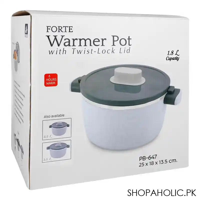 Happy Ware Forte Warmer Pot With Twist-Lock Lid, 1.8 Liter Capacity, 9.8in x 7.1in x 5.3in, Beige, SU-647 - Image 5