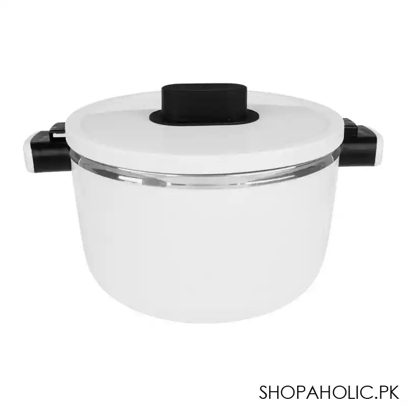 Happy Ware Forte Warmer Pot With Twist-Lock Lid, 1.8 Liter Capacity, 9.8in x 7.1in x 5.3in, White, SU-647 - Main Image