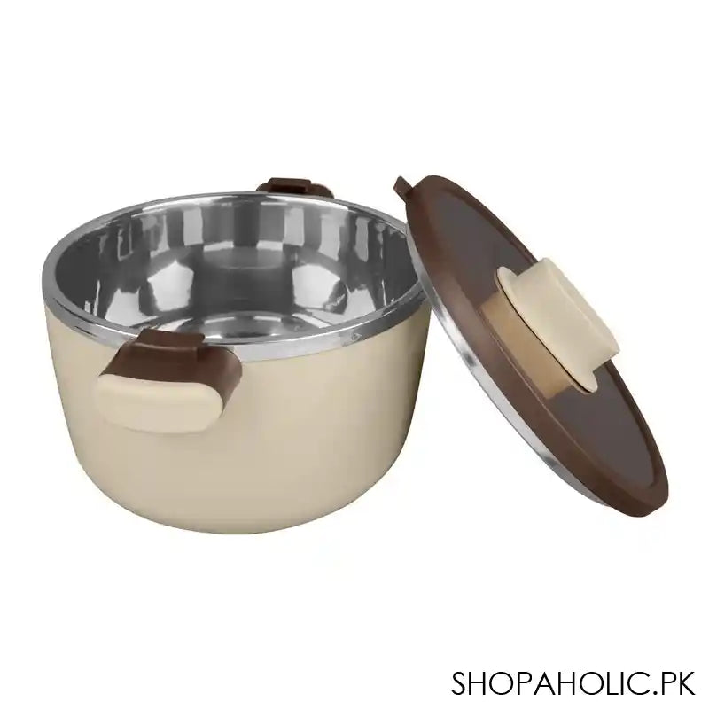 Happy Ware Forte Warmer Pot With Twist-Lock Lid, 3.5 Liter Capacity, 11.6in x 8.7in x 6.5in, Beige, SU-648 - Image 2