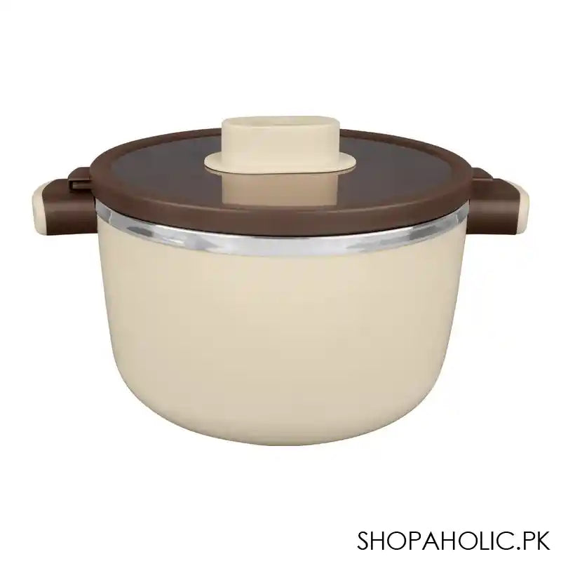 Happy Ware Forte Warmer Pot With Twist-Lock Lid, 3.5 Liter Capacity, 11.6in x 8.7in x 6.5in, Beige, SU-648 - Main Image