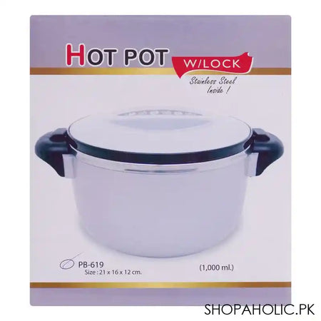 Happy Ware Hot Pot With Lock, 21x16x12cm, 1000ml, Golden, SU-619 - Image 5