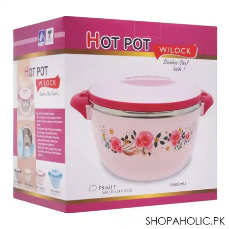 happy ware hot pot with lock, 31x24x17cm, 3600ml, beige, su 621 image4