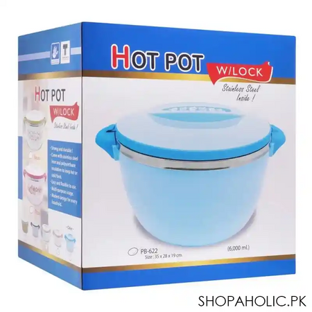 happy ware hot pot with lock, 35x28x19cm, 5700ml, silver, su 622 image4