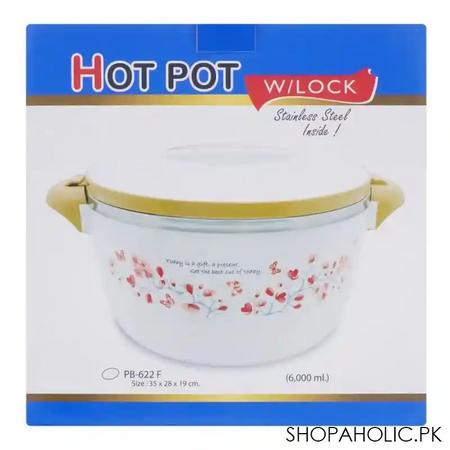 happy ware hot pot with lock, 35x28x19cm, 5700ml, silver, su 622 image5