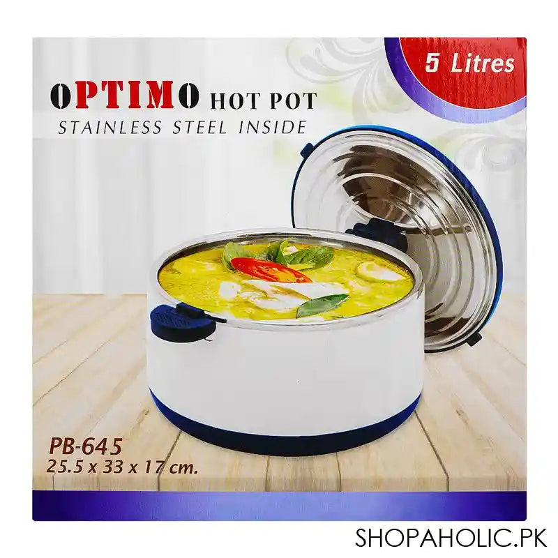 Happy Ware Hot Pot With Lockable LID, 5 Liter Capacity, Stainless Steel Inside, 10in x 13in x 6.7in, Green, SU-645 - Image 2