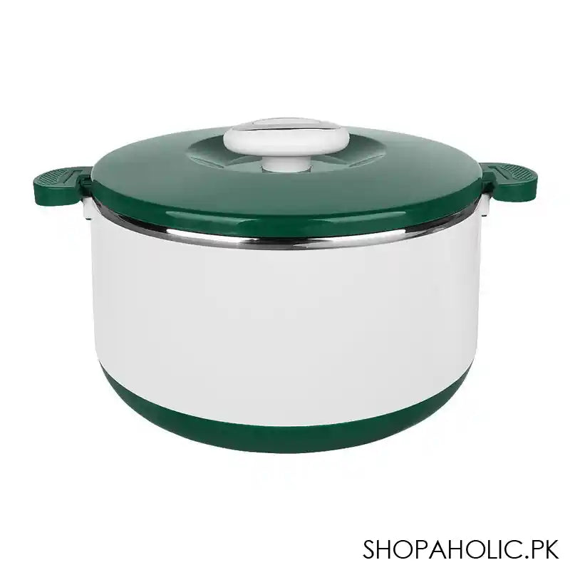 Happy Ware Hot Pot With Lockable LID, 5 Liter Capacity, Stainless Steel Inside, 10in x 13in x 6.7in, Green, SU-645 - Main Image