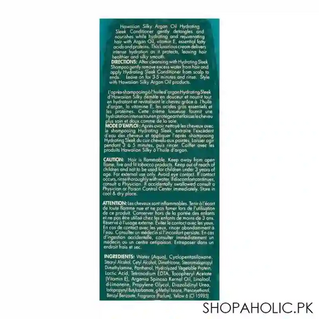 hawaiian silky argan oil hydrating sleek conditioner, 414ml image3