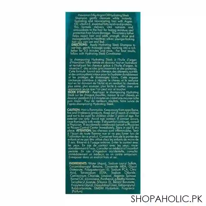 hawaiian silky argan oil hydrating sleek shampoo, 414ml image3