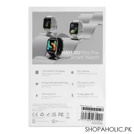 haylou men's haylou rs4 plus smart watch silver, ls11 image4