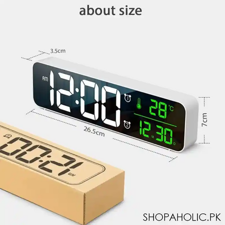 hd display screen digital led music alarm clock image2