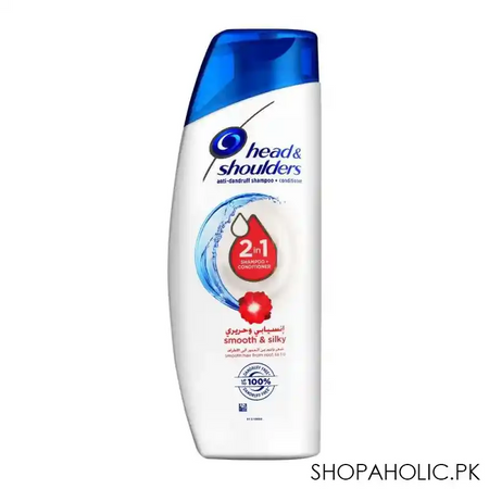 head & shoulders 2 in 1 smooth & silky anti dandruff shampoo + conditioner, 360ml main image
