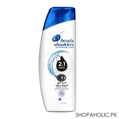 head & shoulders silky black 2 in 1 anti dandruff shampoo + conditioner, 190ml main image