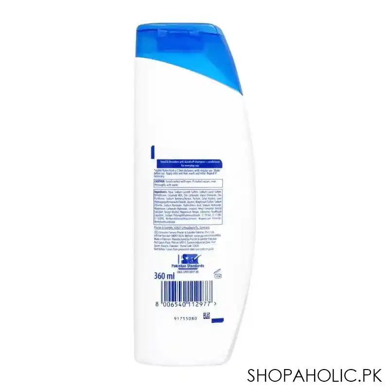head & shoulders silky black 2 in 1 anti dandruff shampoo + conditioner, 360ml image2