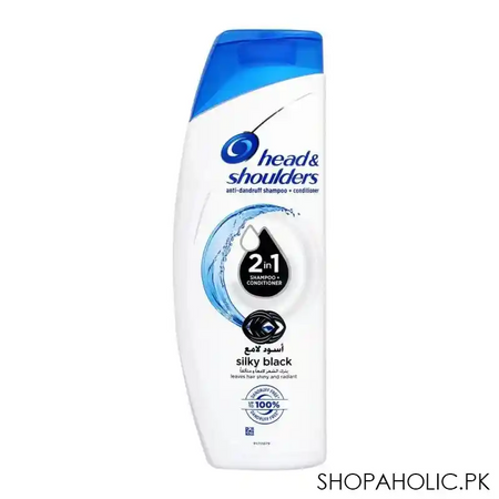 head & shoulders silky black 2 in 1 anti dandruff shampoo + conditioner, 360ml main image