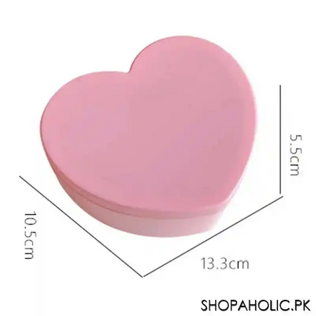 heart shaped jewelry storage box with mirror image3