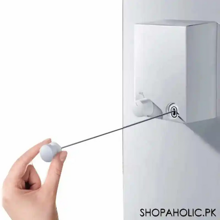 heavy duty stainless steel wall mounted telescopic string invisible clothesline image3