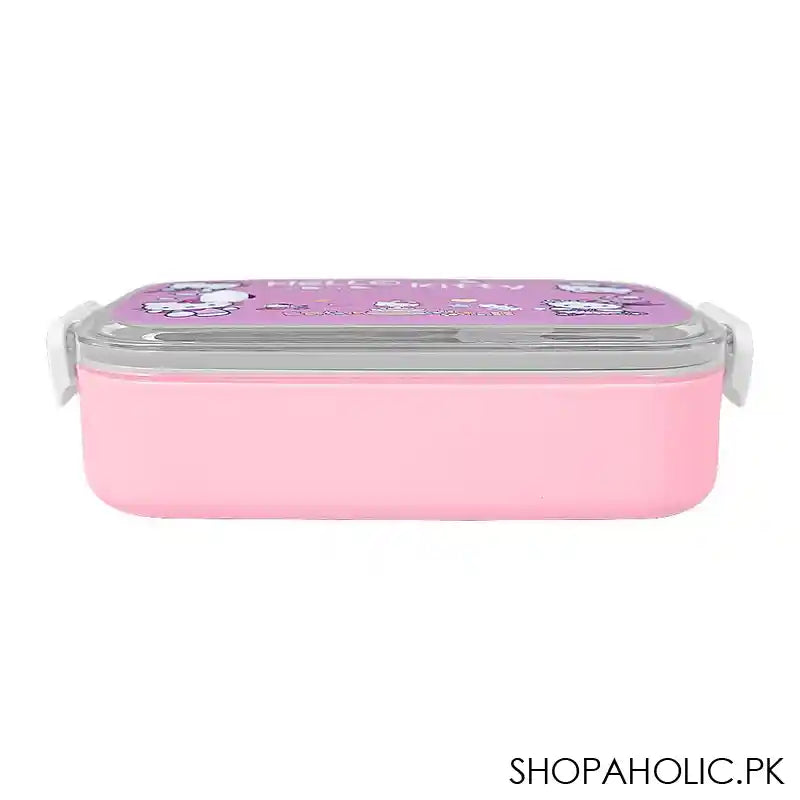 Hello Kitty Plastic Lunch Box, Pink, 6.5in (H) x 3.3in (W) x 1.8in (D), Tq29-3 - Image 4