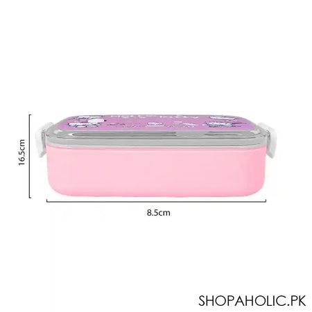 Hello Kitty Plastic Lunch Box, Pink, 6.5in (H) x 3.3in (W) x 1.8in (D), Tq29-3 - Image 2
