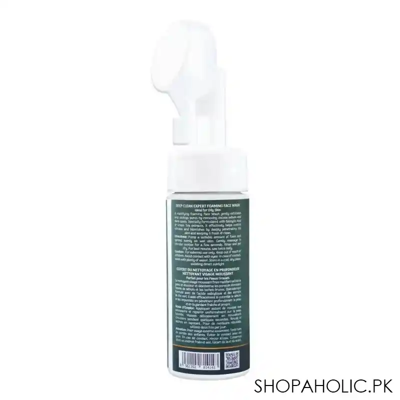 hemani expert deep clean green tea & salicylic acid foaming face wash, 150ml image2