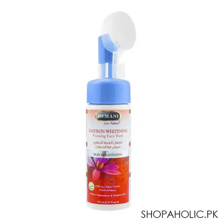 hemani saffron whitening foaming face wash, for all skin types, 150ml main image