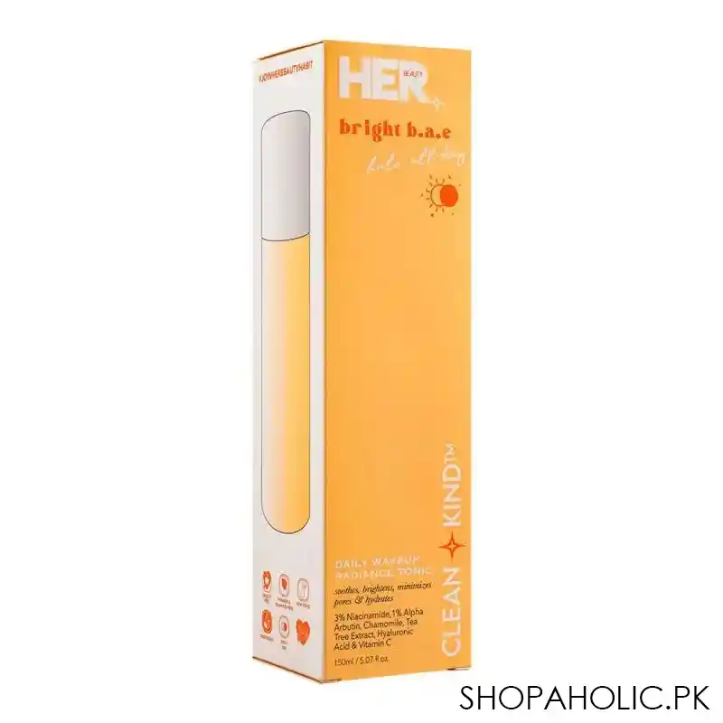 her beauty bright b.a.e halo all day daily wakeup radiance tonic, 150ml image2