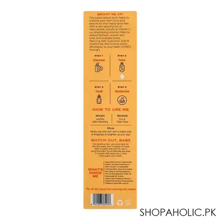 her beauty bright b.a.e halo all day daily wakeup radiance tonic, 150ml image3