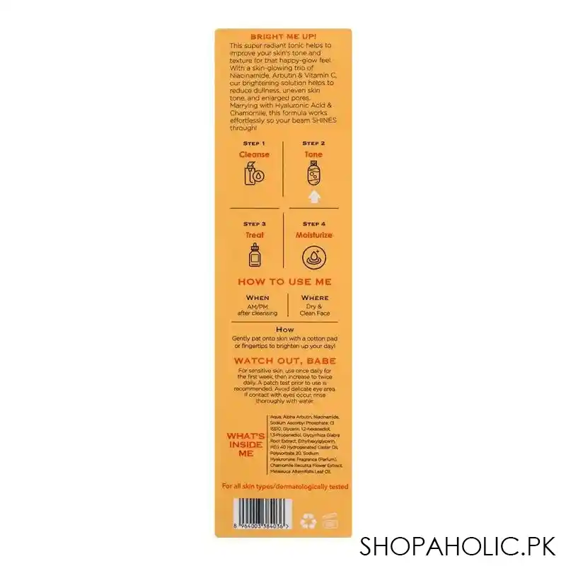 her beauty bright b.a.e halo all day daily wakeup radiance tonic, 150ml image3