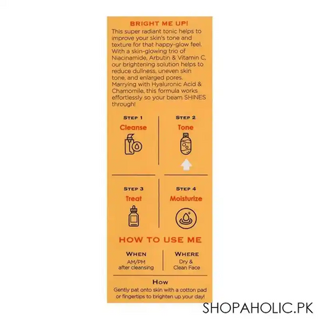 her beauty bright b.a.e halo all day daily wakeup radiance tonic, 150ml image4