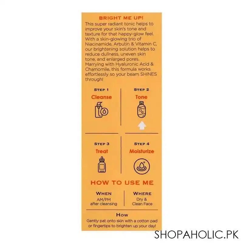 her beauty bright b.a.e halo all day daily wakeup radiance tonic, 150ml image4