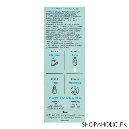 her beauty goodnight glow dull to dew power blend exfoliating tonic, 150ml image4